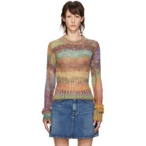 ACNE Studios Multicolor Cropped Mohair Sweater